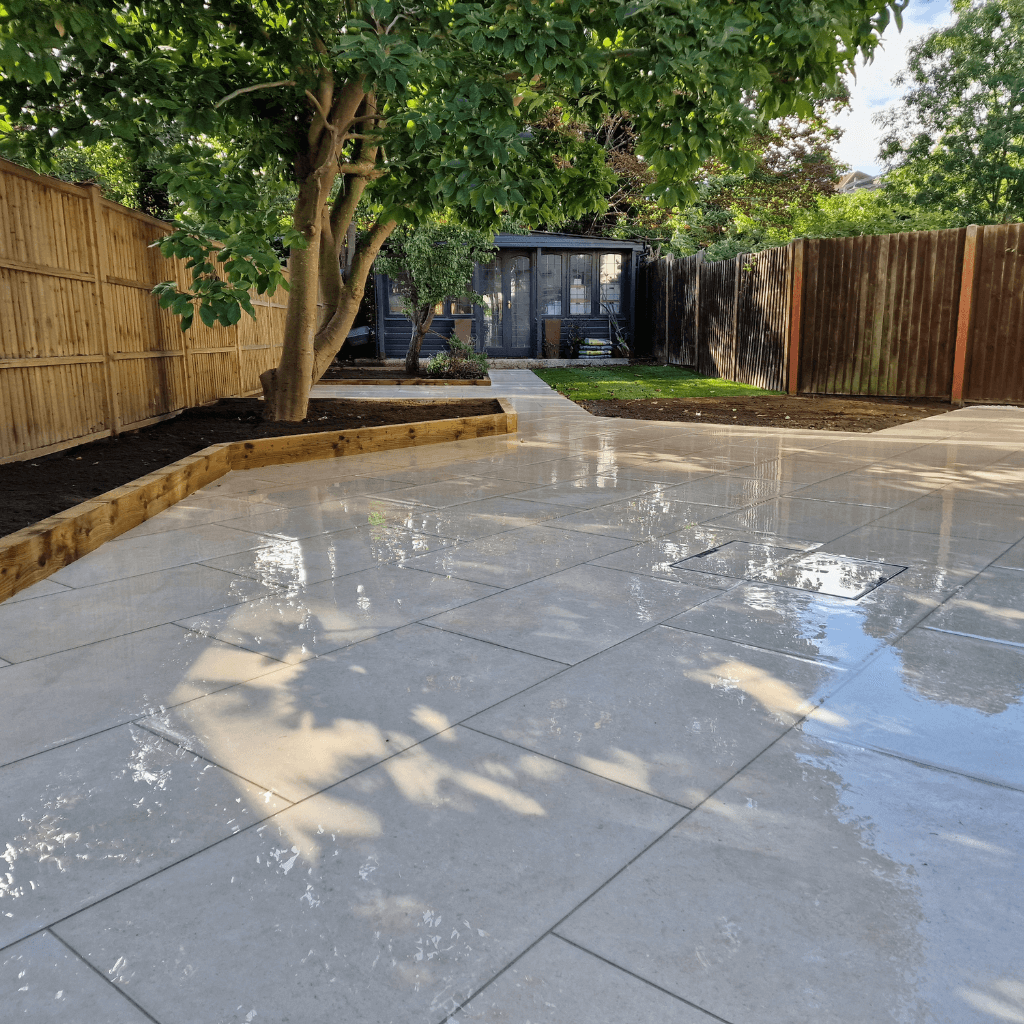 A brand new landscaped garden.